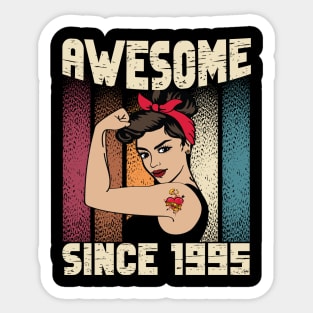 Awesome since 1995,27th Birthday Gift women 27 years old Birthday Sticker